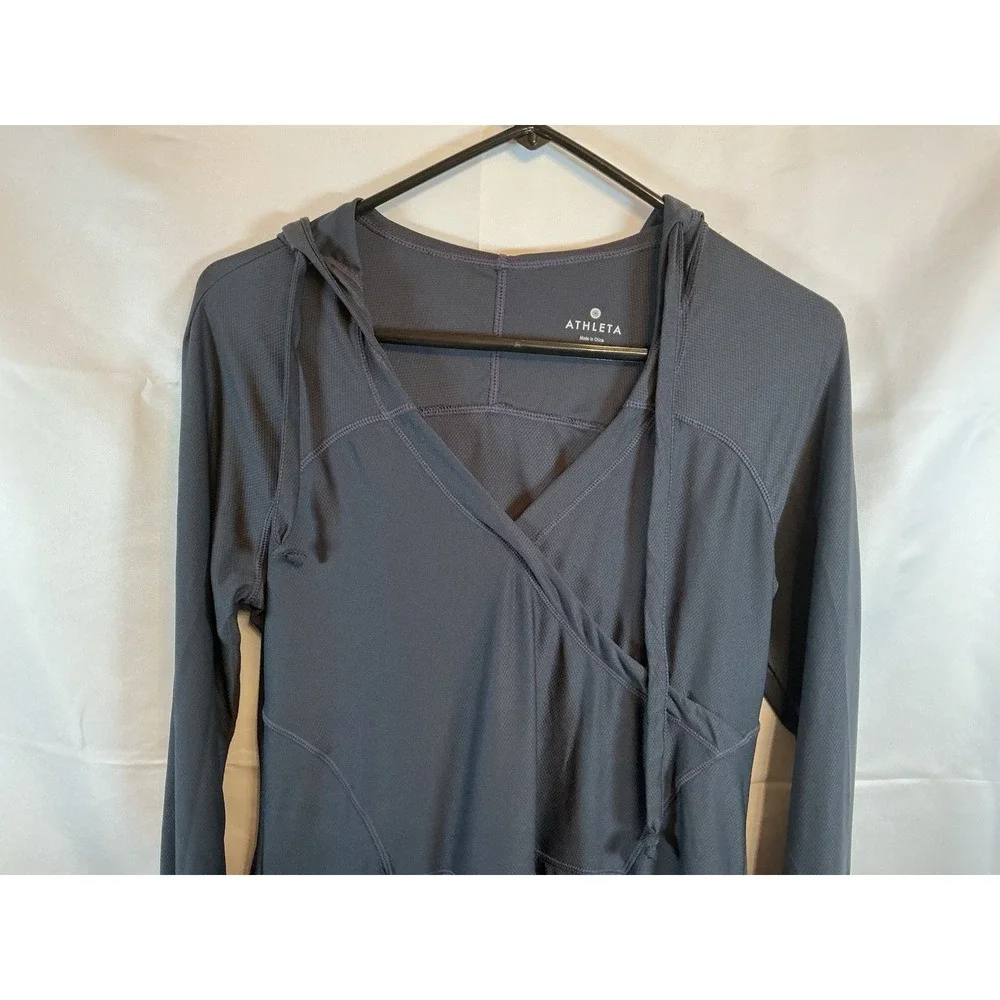 Womens Athleta wick it wader swim cover up Hooded Long Sleeve Grey Size‎ S
